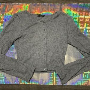 Zara crop sweater button up